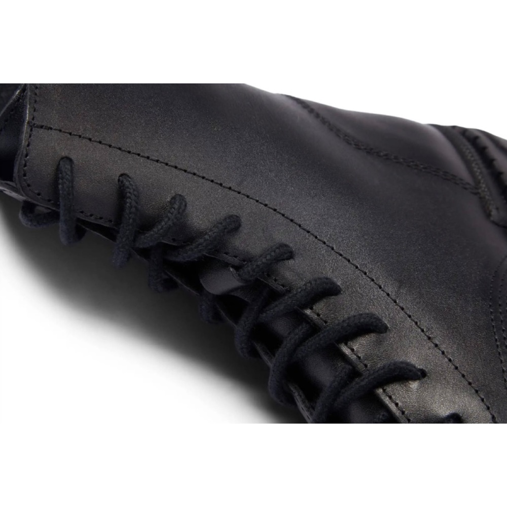 STEVE MADDEN • Black Jamisyn Leather Combat Boots, 6 - Picture 5 of 16